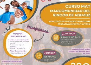 Curso oficial MAT: Monitor/a Tiempo Libre Educativo Infantil y Juvenil en el Rincón de Ademuz, 2023