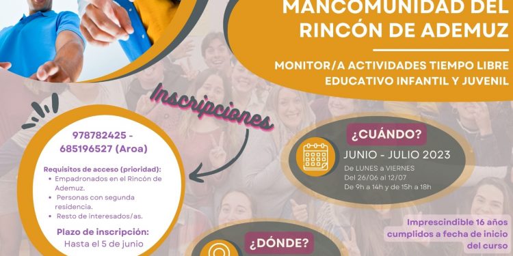 Curso oficial MAT: Monitor/a Tiempo Libre Educativo Infantil y Juvenil en el Rincón de Ademuz, 2023