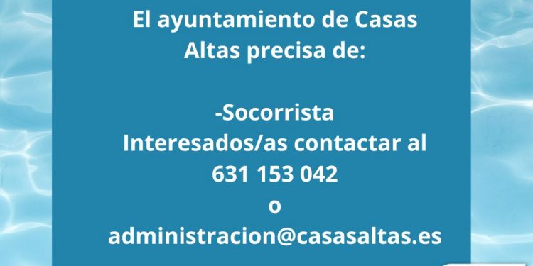 OFERTA EMPLEO SOCORRISTA CASAS ALTAS